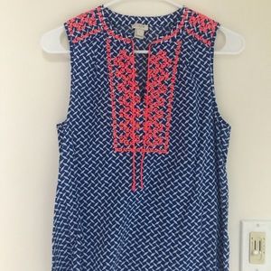 J-Crew Embroidered Tank